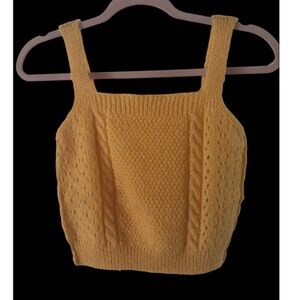 POL Yellow crop Sweater Tank Top NWOT